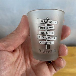 PA Dutch Country Pennsylvania Shot Glass Bird in Hand Intercourse Paradise